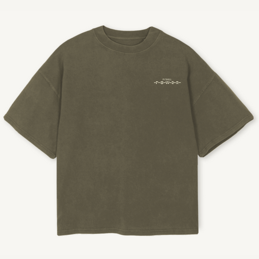 Vintage Olive 'Lifting Society' Boxy Tee