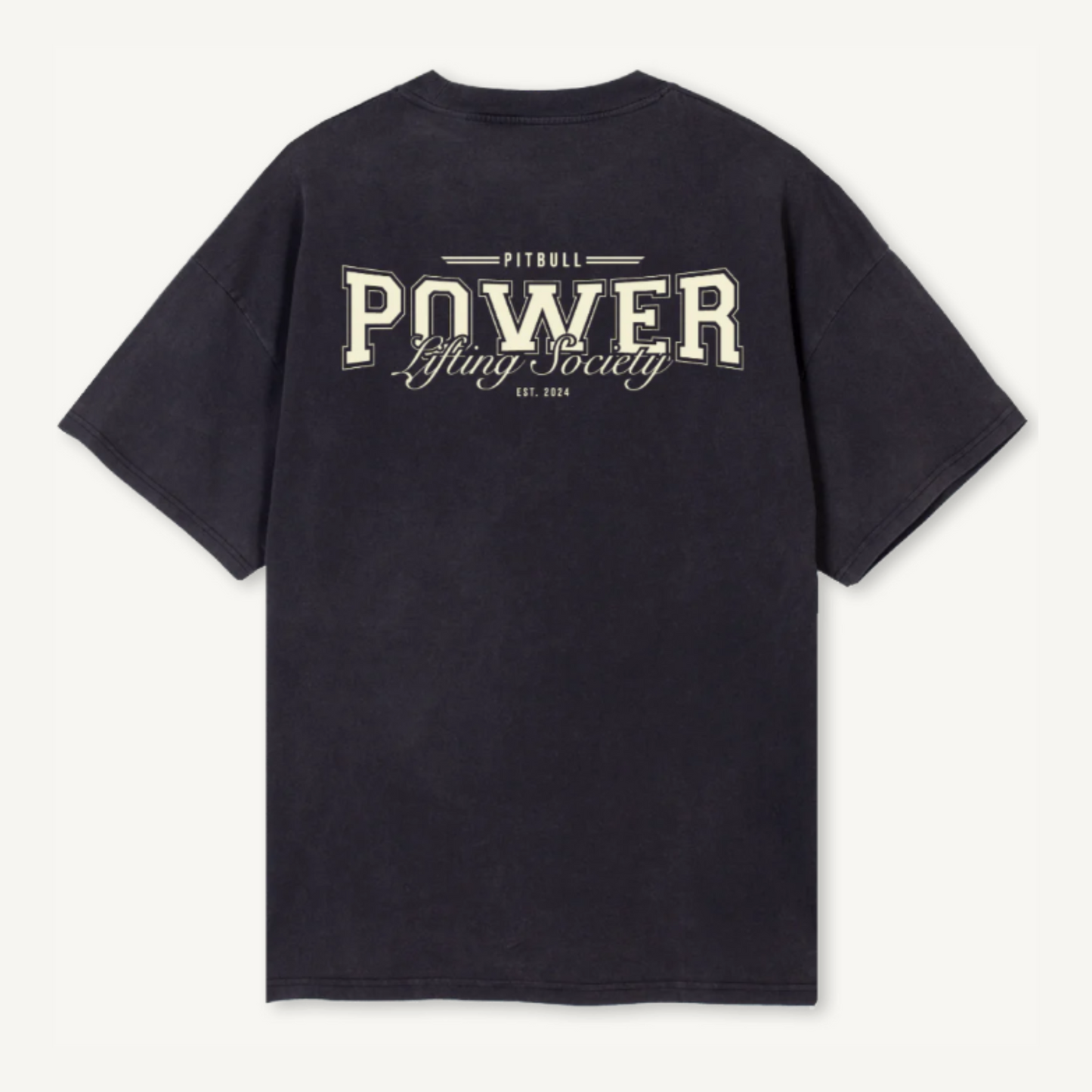 Vintage Black 'Lifting Society' Oversized Tee